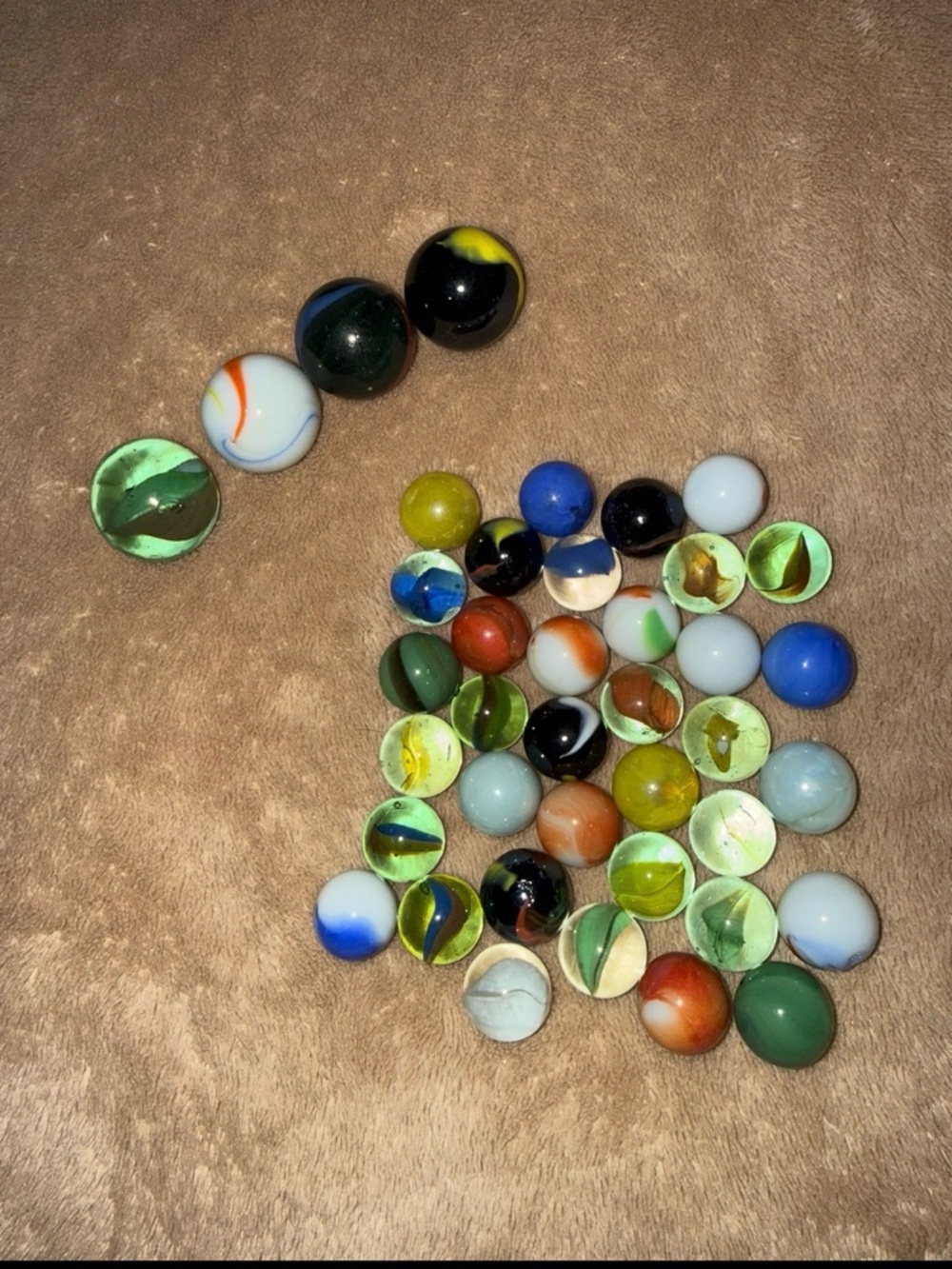 Vintage Mixed Glass Marbles - Multicolor Set